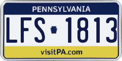PA license plate LFS1813