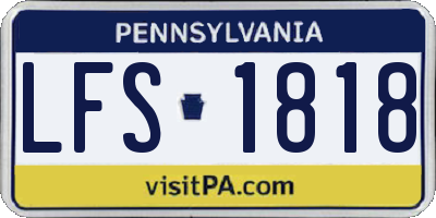 PA license plate LFS1818