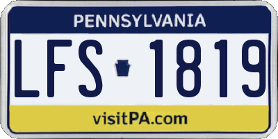PA license plate LFS1819