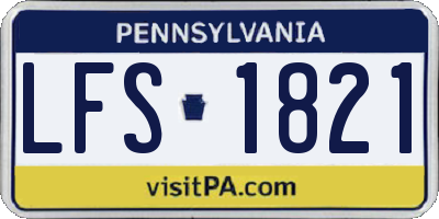 PA license plate LFS1821
