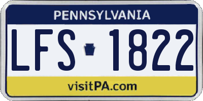 PA license plate LFS1822