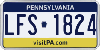 PA license plate LFS1824