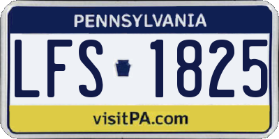 PA license plate LFS1825