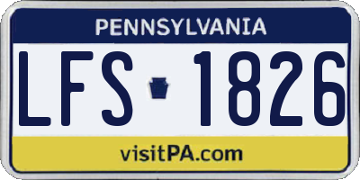 PA license plate LFS1826