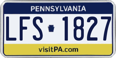 PA license plate LFS1827
