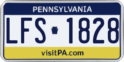 PA license plate LFS1828