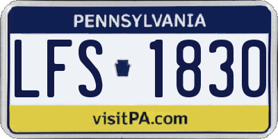 PA license plate LFS1830