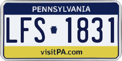 PA license plate LFS1831