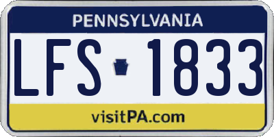 PA license plate LFS1833
