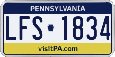 PA license plate LFS1834