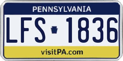 PA license plate LFS1836