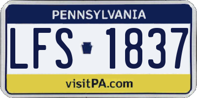PA license plate LFS1837