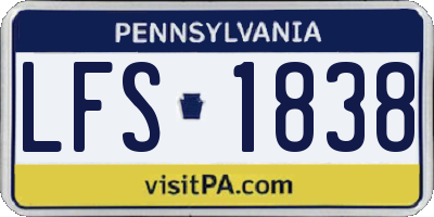 PA license plate LFS1838
