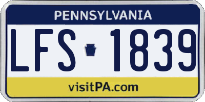 PA license plate LFS1839