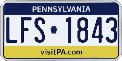 PA license plate LFS1843