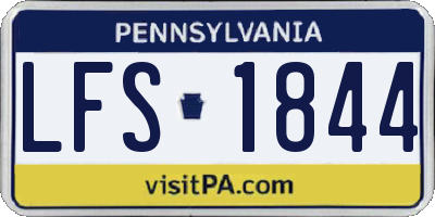 PA license plate LFS1844