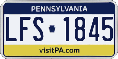 PA license plate LFS1845