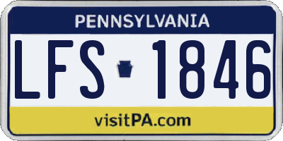 PA license plate LFS1846