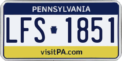 PA license plate LFS1851