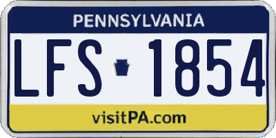 PA license plate LFS1854