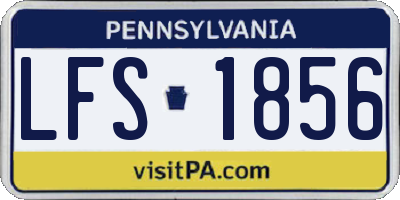 PA license plate LFS1856