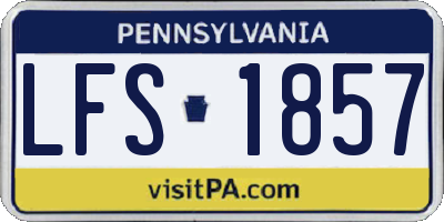 PA license plate LFS1857