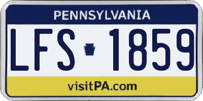 PA license plate LFS1859