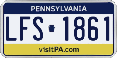 PA license plate LFS1861