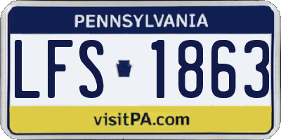 PA license plate LFS1863