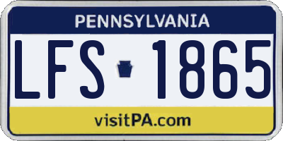 PA license plate LFS1865