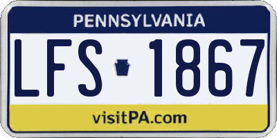 PA license plate LFS1867