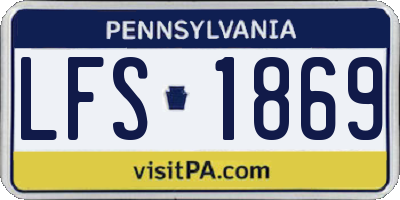 PA license plate LFS1869