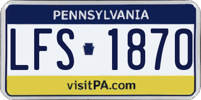 PA license plate LFS1870
