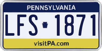 PA license plate LFS1871