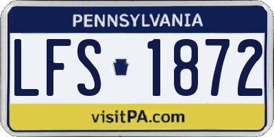 PA license plate LFS1872