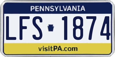 PA license plate LFS1874