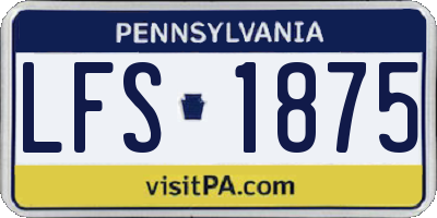 PA license plate LFS1875