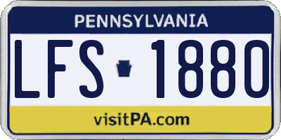 PA license plate LFS1880