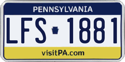 PA license plate LFS1881