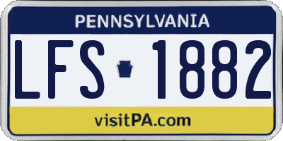 PA license plate LFS1882