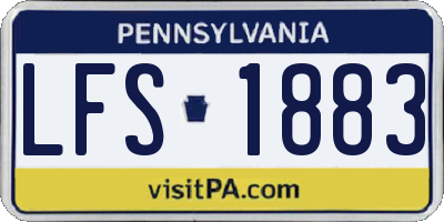 PA license plate LFS1883