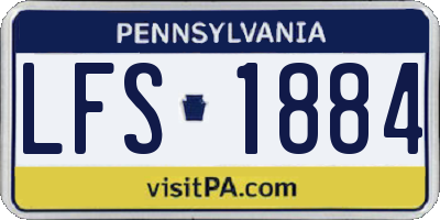 PA license plate LFS1884