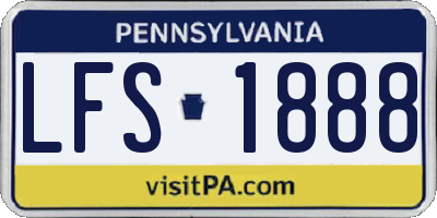 PA license plate LFS1888