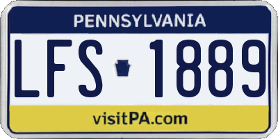 PA license plate LFS1889