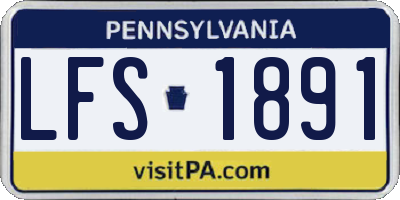 PA license plate LFS1891