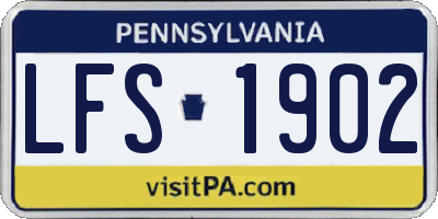 PA license plate LFS1902