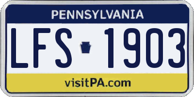 PA license plate LFS1903