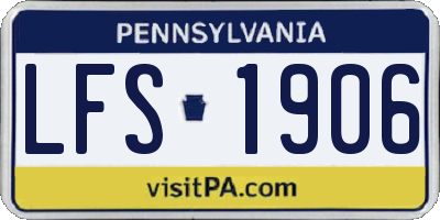 PA license plate LFS1906
