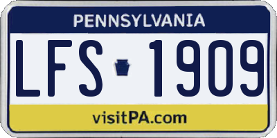 PA license plate LFS1909