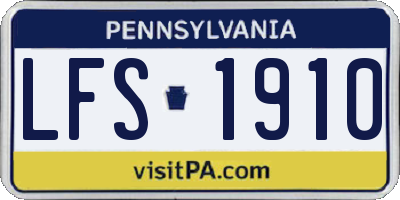 PA license plate LFS1910
